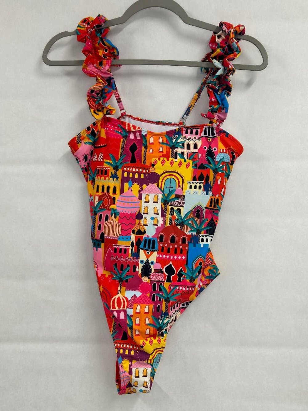 Dopamine Topical Mediterranean Sporlike One Piece Swimsuit Large Cutout Back